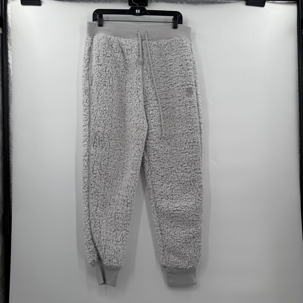 Victorias Secret PINK Sherpa Sweatpants Gray Large Joggers Faux Fur Lounge Pants
